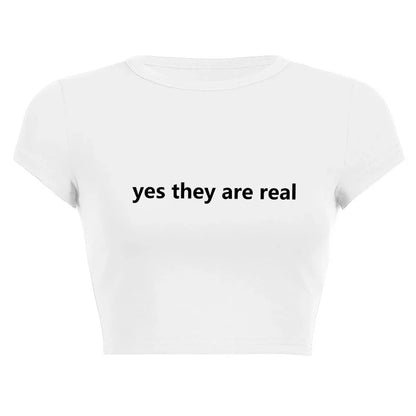 Harajuku Y2K Women’s White Crop Top – Casual Short Loose Summer Tee
