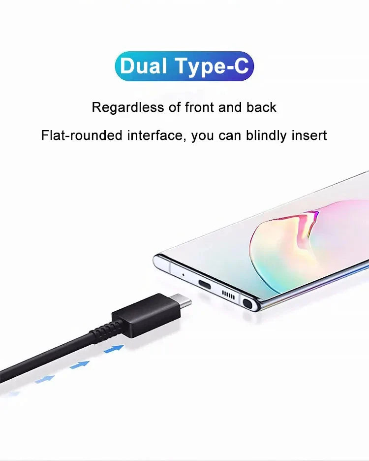 2PCS 45W PD USB-C Cables – Fast Charging & Data for Samsung Galaxy S20/S21/S22/S23 Ultra, Note 10/5G, A53/A54