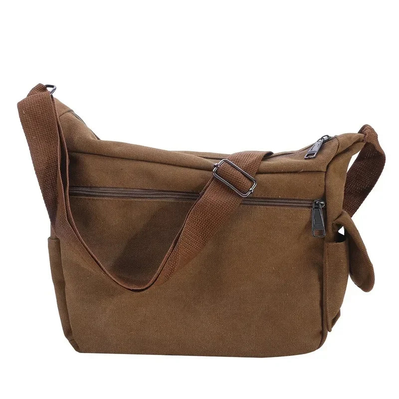 Men's Casual Sling Bag – Vintage Crossbody Messenger Shoulder Bag for Travel & Outdoor Use