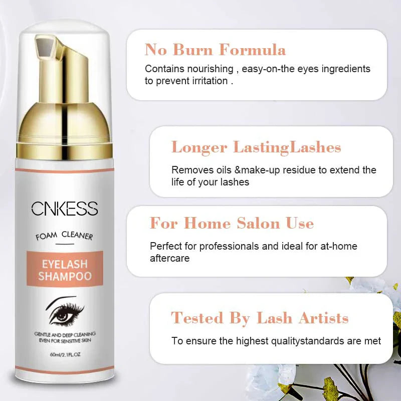 Lash Super Concentrate Mousse – Gentle Eyelash Shampoo Foam for Extensions & Makeup Tools