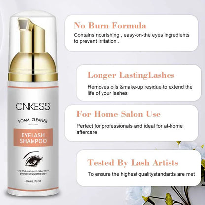 Lash Super Concentrate Mousse – Gentle Eyelash Shampoo Foam for Extensions & Makeup Tools