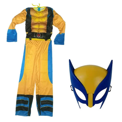 Kids Wolverine Cosplay Costume – Luxury Mask & Jumpsuit for Halloween, Christmas, New Year, Superhero Role Play