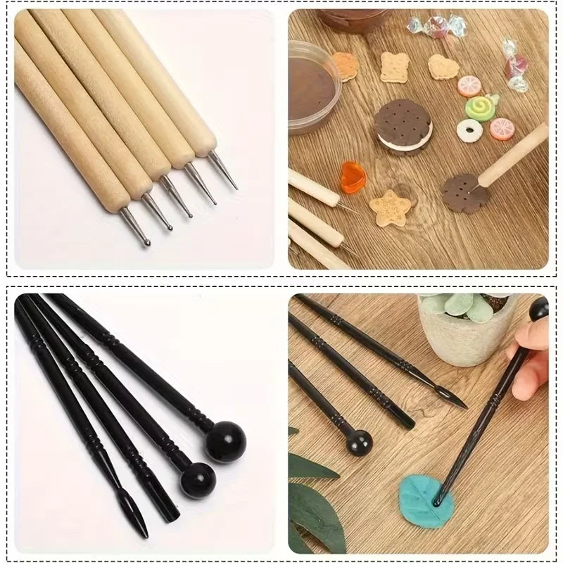 24-Piece Pottery & Clay Sculpting Tool Set – Dual-Ended Stylus for Ceramics, Air-Dry & Polymer Clay Modeling
