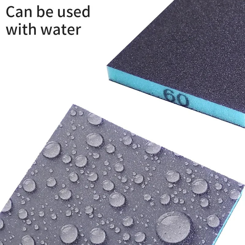 2Pcs Sanding Sponge Blocks - 60-320 Grit Washable Wet & Dry Abrasive Pads for Wood and Metal Polishing