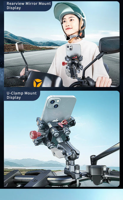 New Universal Motorcycle Phone Holder – High-Quality Alloy Shockproof Navigation Mount