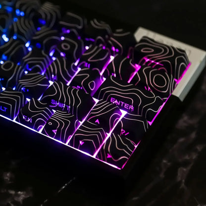 Contour 4.0 Side-Engraved PBT Translucent 97-Key Mechanical Keyboard Keycaps – White Gaming Keycap Set for Magnetic Switch F75 GMK87