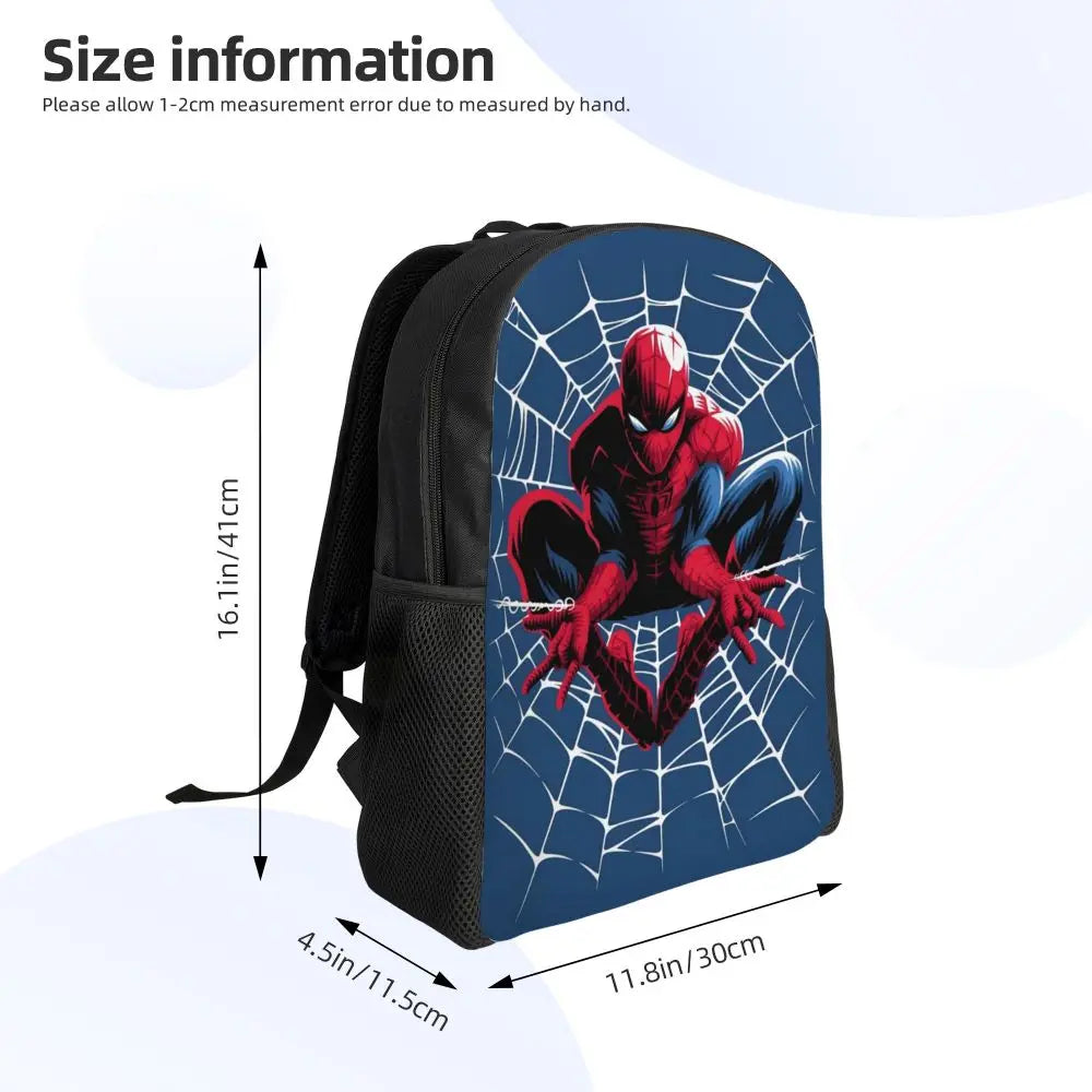 Custom Spider-Man Web Backpack – Water-Resistant School & College Bag for Men and Women