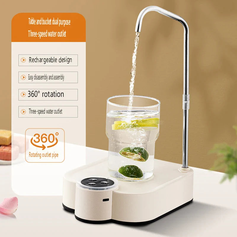 Electric Rechargeable Water Pump – Automatic Smart Dispenser for Gallon Water Bottles, Portable for Home & Office