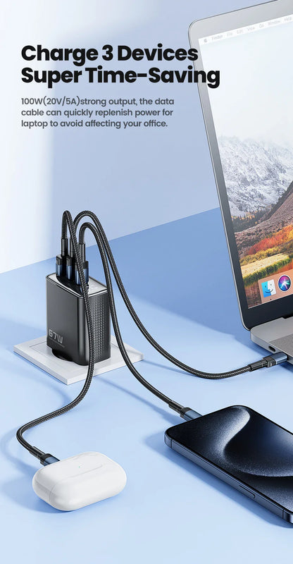 Toocki 67W GaN USB-C Charger — Digital Display Quick Charge PD PPS QC4.0 for MacBook, Laptop, iPad, iPhone 15/14