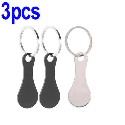 Shopping Cart Token Keychain – Portable Stainless Steel Key Ring for Daily Use Accessories