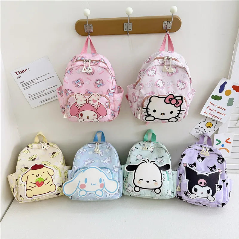 Anime Cartoon Kuromi, Melody & Cinnamoroll Backpack – Kawaii Canvas Schoolbag for Boys & Girls, Hello Kitty Fashion Kids Backpack