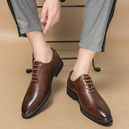 Luxury Men’s Leather Oxford Dress Shoes – High-Quality Gentleman Wedding & Office Shoes 2024