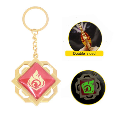 Genshin Impact Venti Eye Keychain 1:1 – Luminous Anime Cosplay Key Ring Backpack Pendant Gaming Accessories Gift