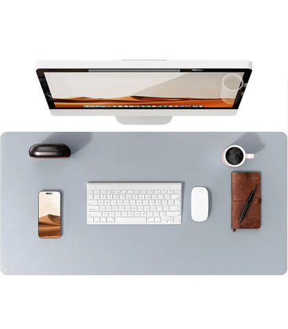 Large Leather Mouse Pad Desk Mat - Non-Slip PU Leather Office Desk Protector for Laptop & Workspace Setup