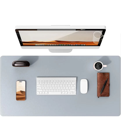 Large Leather Mouse Pad Desk Mat - Non-Slip PU Leather Office Desk Protector for Laptop & Workspace Setup