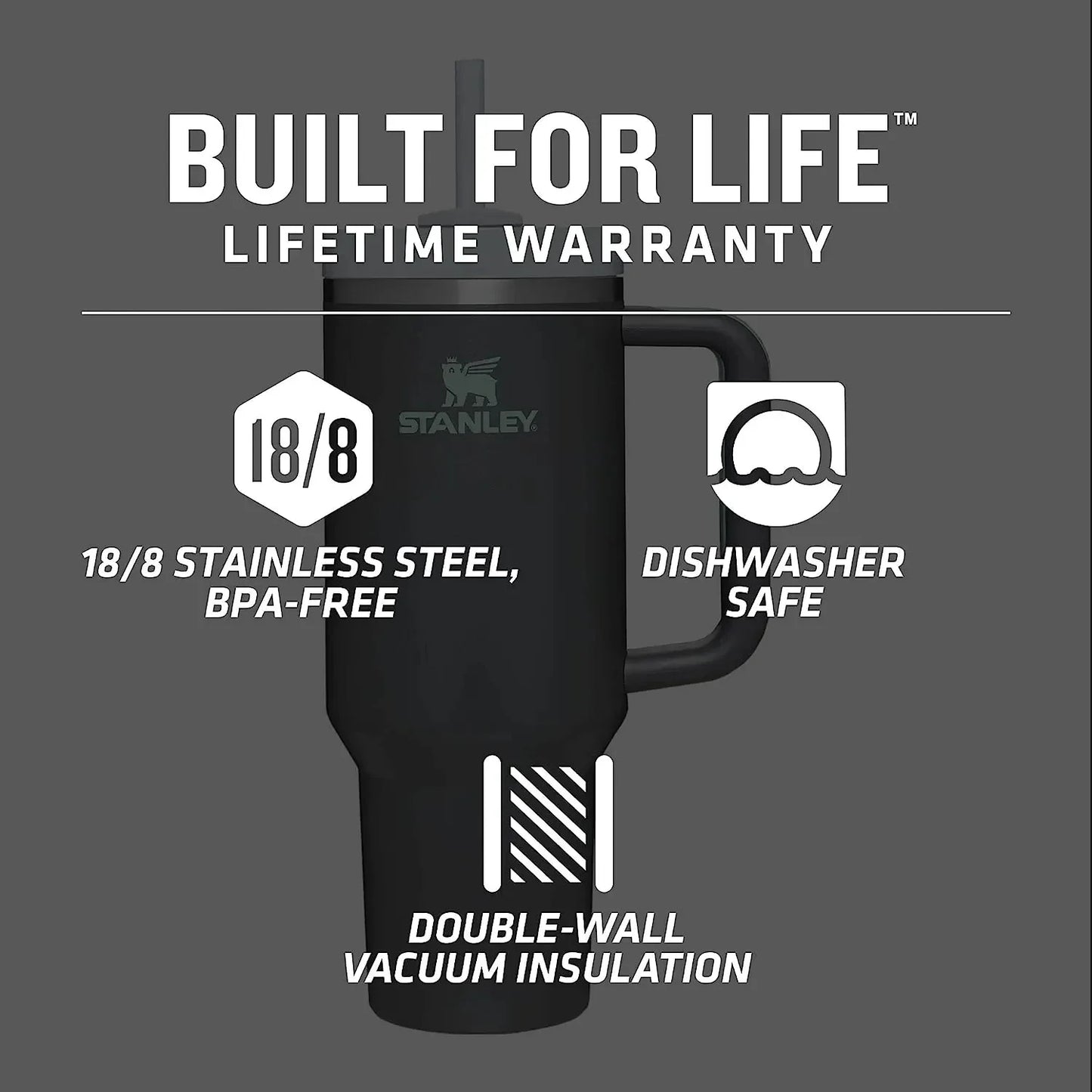 Stanley Quencher H2.0 30/40oz: FlowState Stainless Steel Vacuum Insulated Tumbler with Lid and Straw - Cold & Warm Water