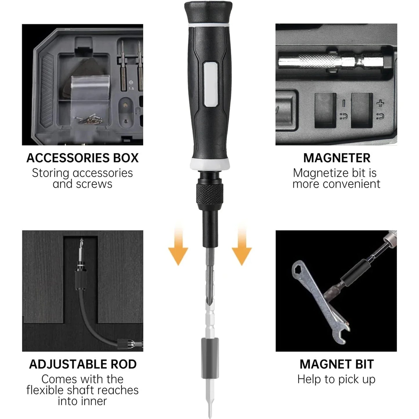 152/25-in-1 Precision Screwdriver Set – Laptop & Electronics Repair Tool Kit with T5 T6 Torx Bits for Professional Use