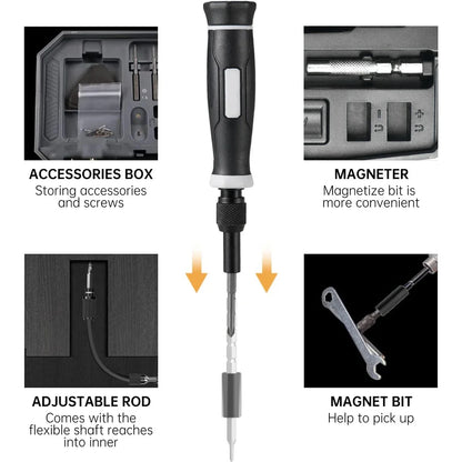 152/25-in-1 Precision Screwdriver Set – Laptop & Electronics Repair Tool Kit with T5 T6 Torx Bits for Professional Use