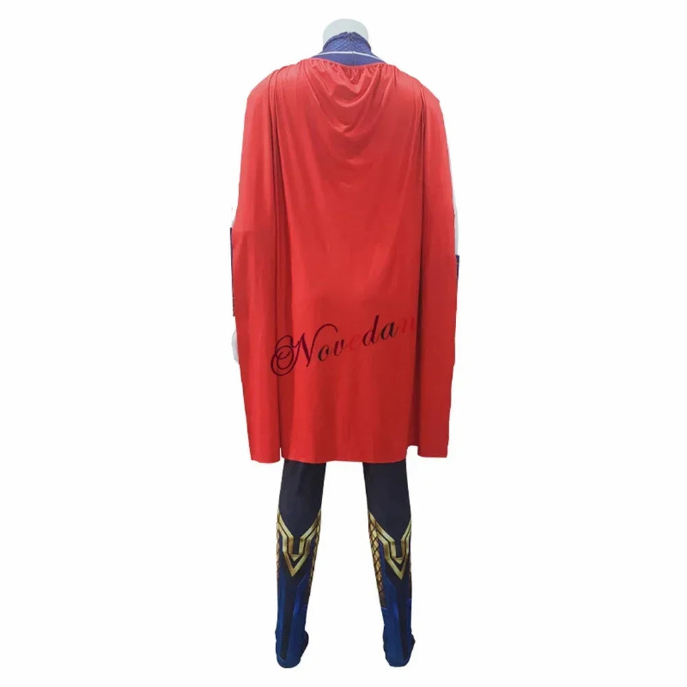 Thor: Love and Thunder Costume – Adult & Kids Fantasia Halloween Anime Superhero Jumpsuit with Cape for Birthday & Party