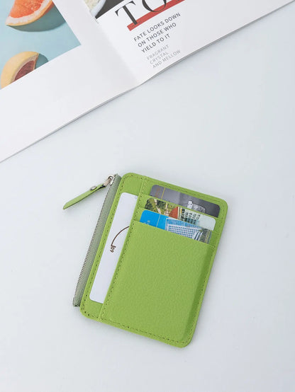 Mini Credit Card Wallet for Men – Slim ID Holder with Zipper, Small Sleeve-Style Short Coin Wallet