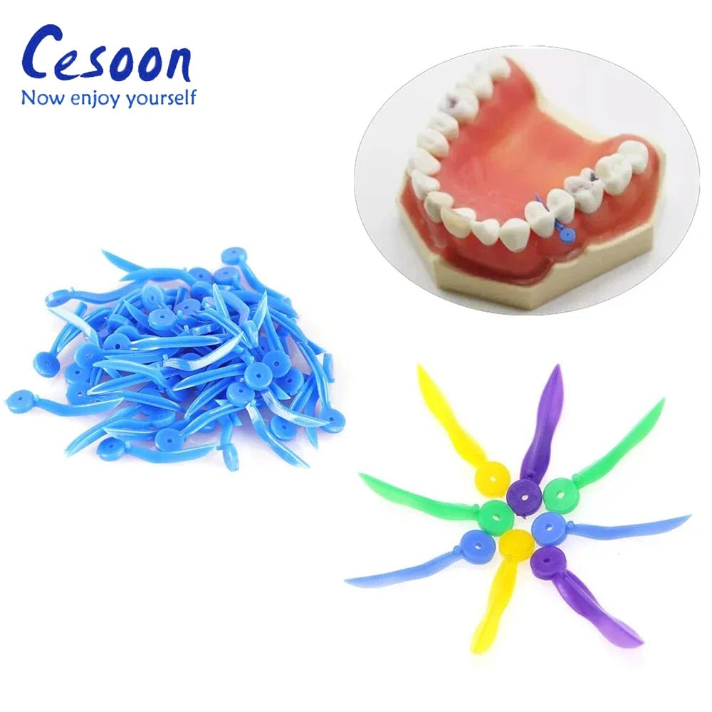 200pcs Disposable Dental Tooth Gap Wedges – 4 Sizes with Hole for Dentist & Oral Care