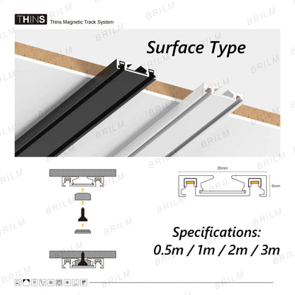 Ultra-Thin 6mm Magnetic Track Light – Dimmable LED Spot Lamp with Smart Tuya Zigbee Gateway