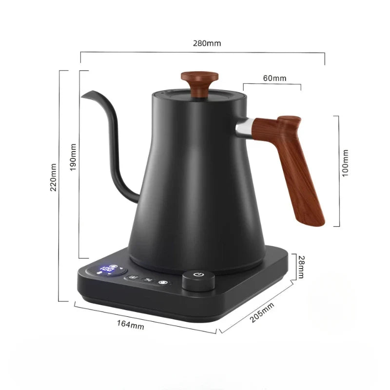 1200W Intelligent Electric Kettle - Gooseneck Hand Brewed Coffee Pot for Milk Powder & Precision Brewing
