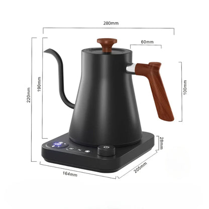 1200W Intelligent Electric Kettle - Gooseneck Hand Brewed Coffee Pot for Milk Powder & Precision Brewing