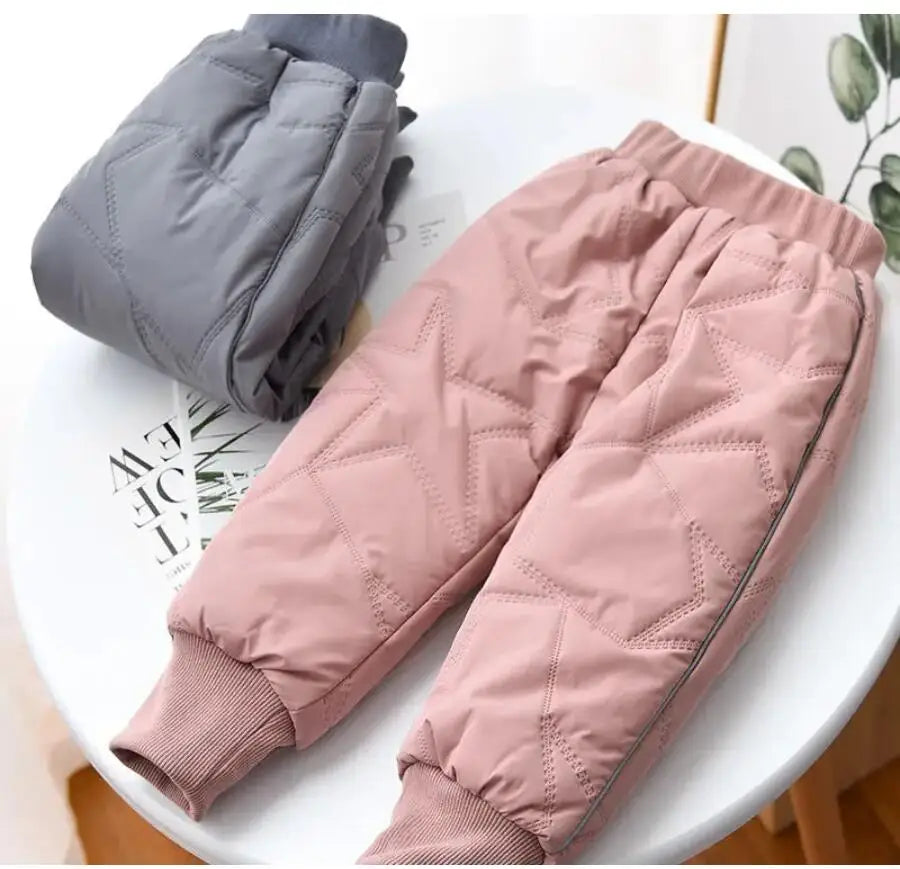 Baby & Kids Winter Ski Pants – Thick Cotton Plus Velvet Waterproof Trousers for Boys & Girls 1–6 Years