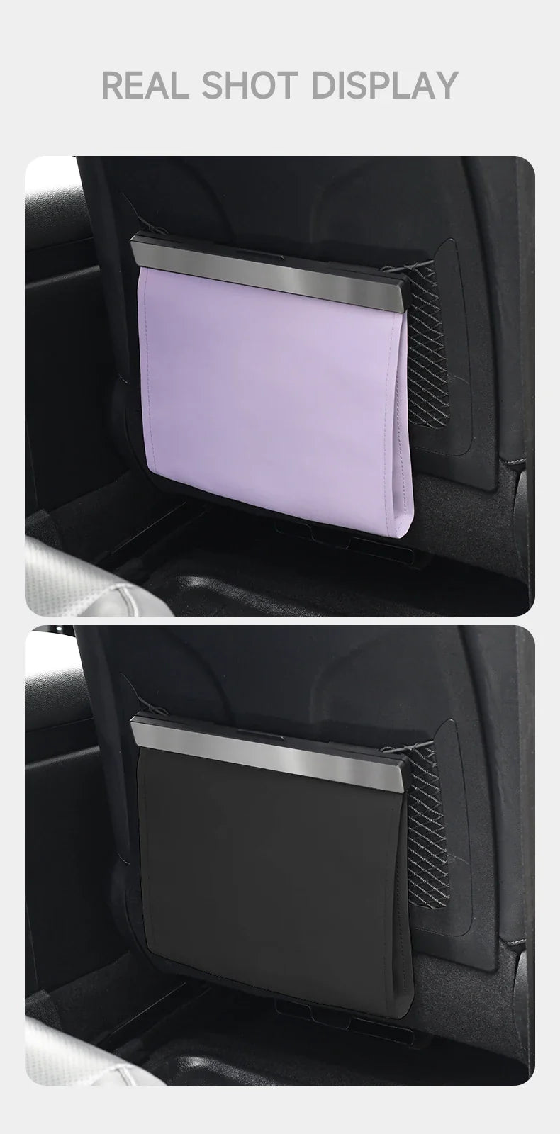 Car Garbage Bag with LED – Waterproof Magnetic Adsorption Storage, Leather Seat Hanging Trash Can, Leak-Proof Storage Pocket