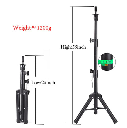 Multifunction Wig Stand — 3-Holder Tripod for Mannequin Heads, Training Dolls & Canvas Blocks
