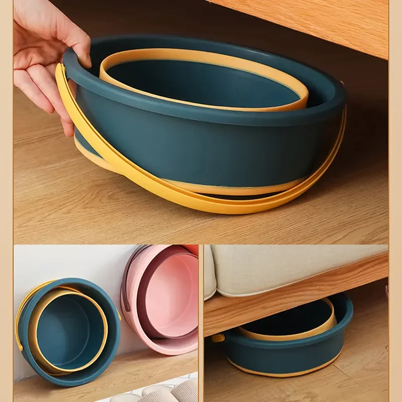 Multifunctional Portable Folding Bucket - Thickened Silicone, Ideal for Car Washing, Fishing, and Camping - Available in 5L, 10L, 17L Sizes