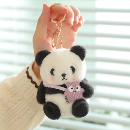 Cute Panda Plush Keychain - Cartoon Bag Pendant & Car Key Chain Gift Accessory