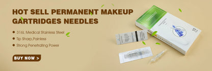 10PCS BIOMASER Disposable Tattoo Needles — Permanent Makeup Cartridges for Eyebrow & Lip, 1R/2R/3R/5R