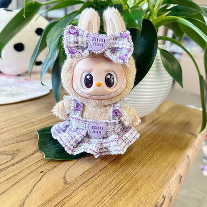 Cute Labubu Doll Outfit Set – Classic Dress for 17cm V2 Mini Dolls, Clothing Accessories for Kids Gift
