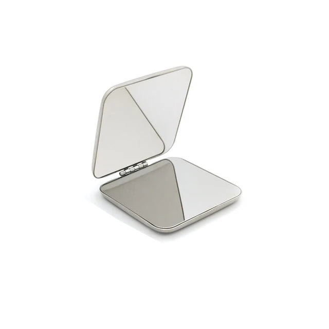 Portable Stainless Steel Makeup Mirror – Foldable Handheld Cosmetic Mirror for Women, Various Shapes