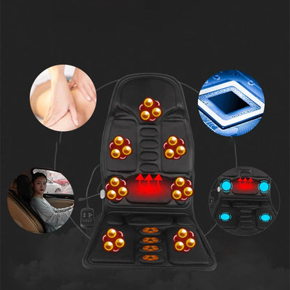 Electric Lumbar Massage Cushion | Car, Home & Office Heated Vibrating Neck & Back Pain Relief Pad