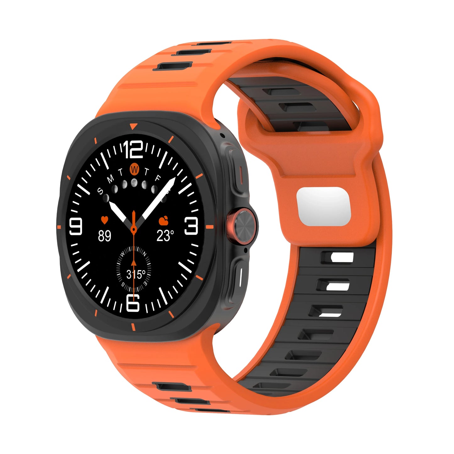 Sports Silicone Strap for Samsung Galaxy Watch Ultra 2025 — Soft Two-Color No-Gap Band for 47mm Galaxy Watch 7 Ultra