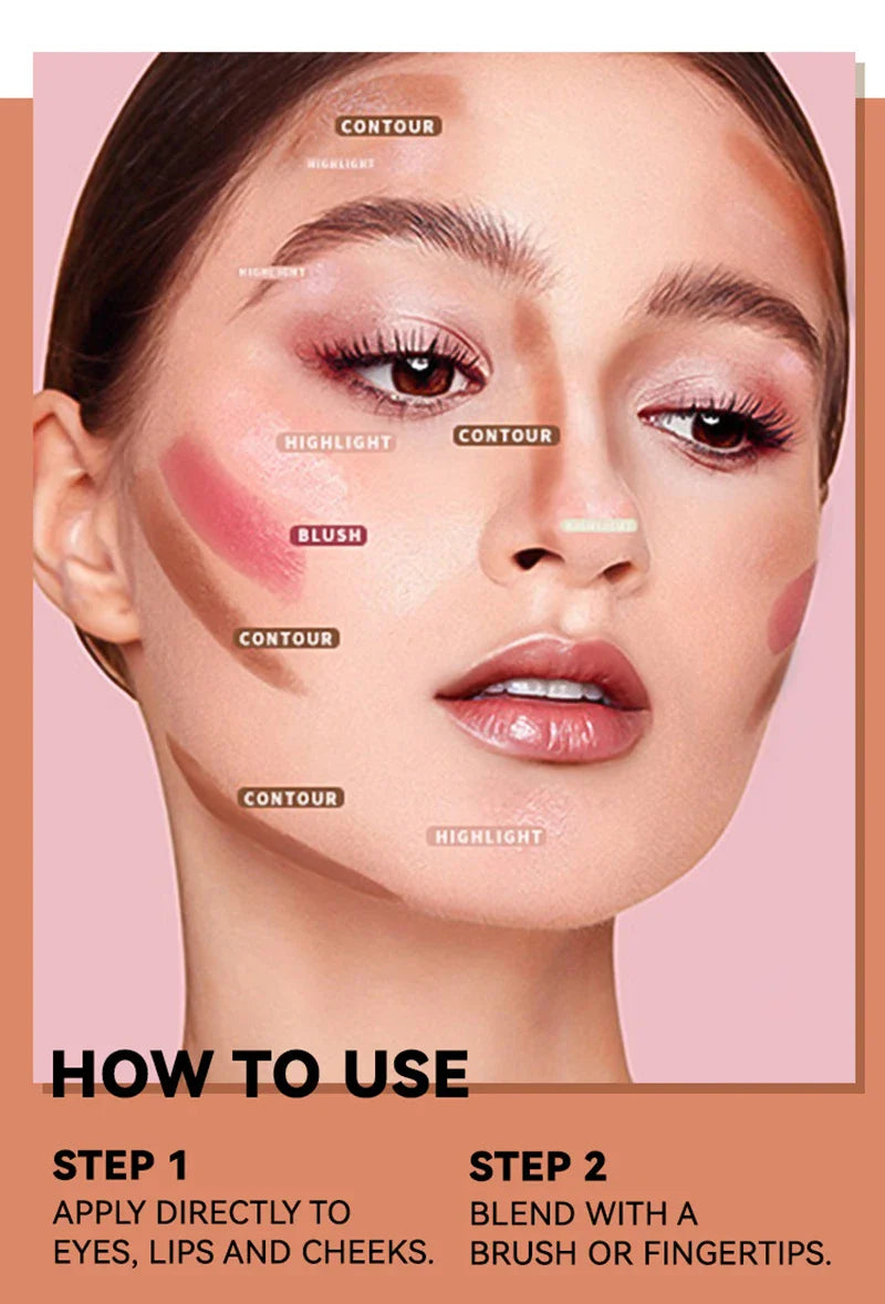 Face Pearl Stone Highlighter Stick – Long-Lasting Contour & Brightening Cheek Illuminator Makeup