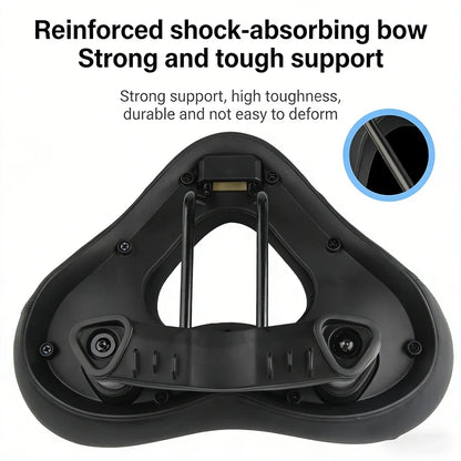 Ergonomic Bike Saddle - Thick Soft Shock-Absorbing Hollow Breathable Seat for Mountain & Road Bikes