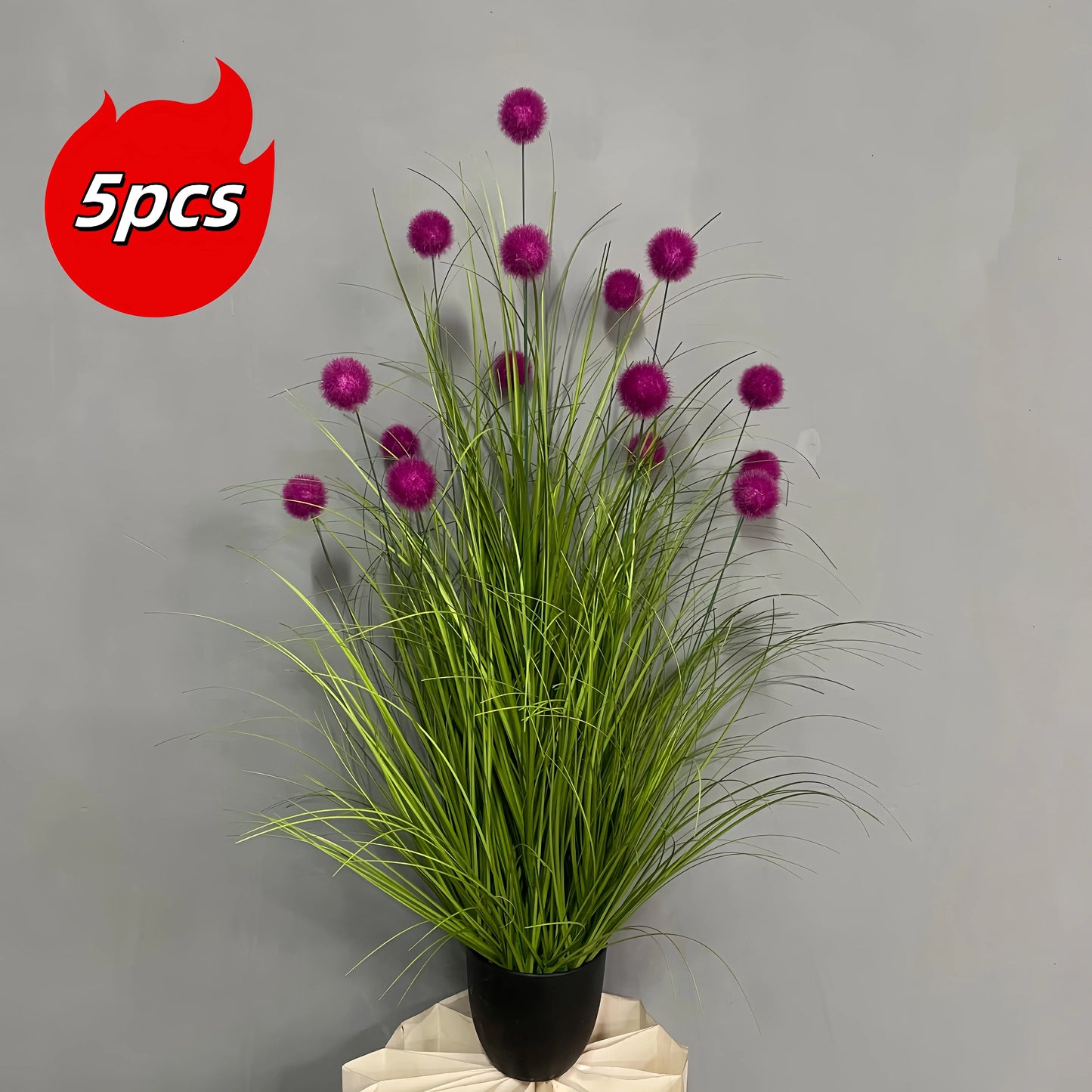 Purple Bulbous Artificial Grass Plants – Decorative Faux Greenery for Home, Festival, Party & Courtyard Garden Decor