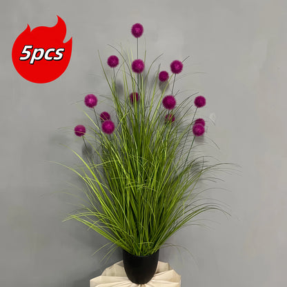 Purple Bulbous Artificial Grass Plants – Decorative Faux Greenery for Home, Festival, Party & Courtyard Garden Decor