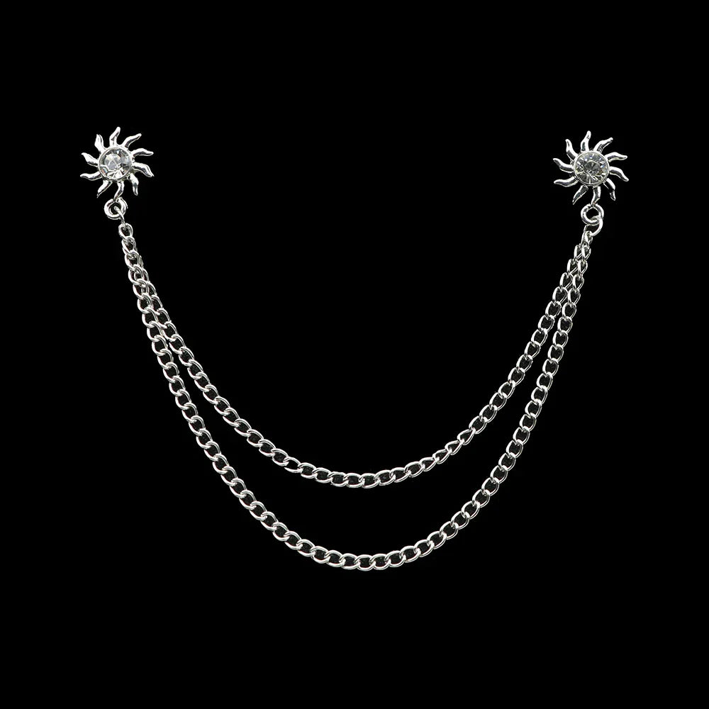 Fashion Gentleman Tassel Brooch – Men’s Suit & Shirt Lapel Pin with Chain, Pearl & Star for Wedding or Party