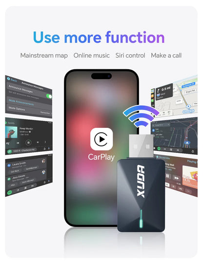 XUDA 2025 2-in-1 Wireless CarPlay & Android Auto Mini Box — Smart Plug & Play Adapter with Bluetooth & Fast WiFi Connect