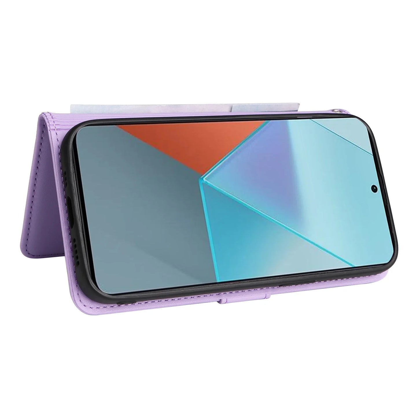 2-in-1 Magnetic Card Slot Leather Wallet Case for Xiaomi Redmi Note 13 Pro Plus, 12, 13C, 13T, C65 & POCO X6 5G – Stand Bag with Strap Cover