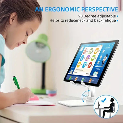 Flexible Foldable Mobile Phone Holder Stand: Adjustable Desk Mount Table Bracket - Desktop Lazy Bracket Support for All Phones and Tablets