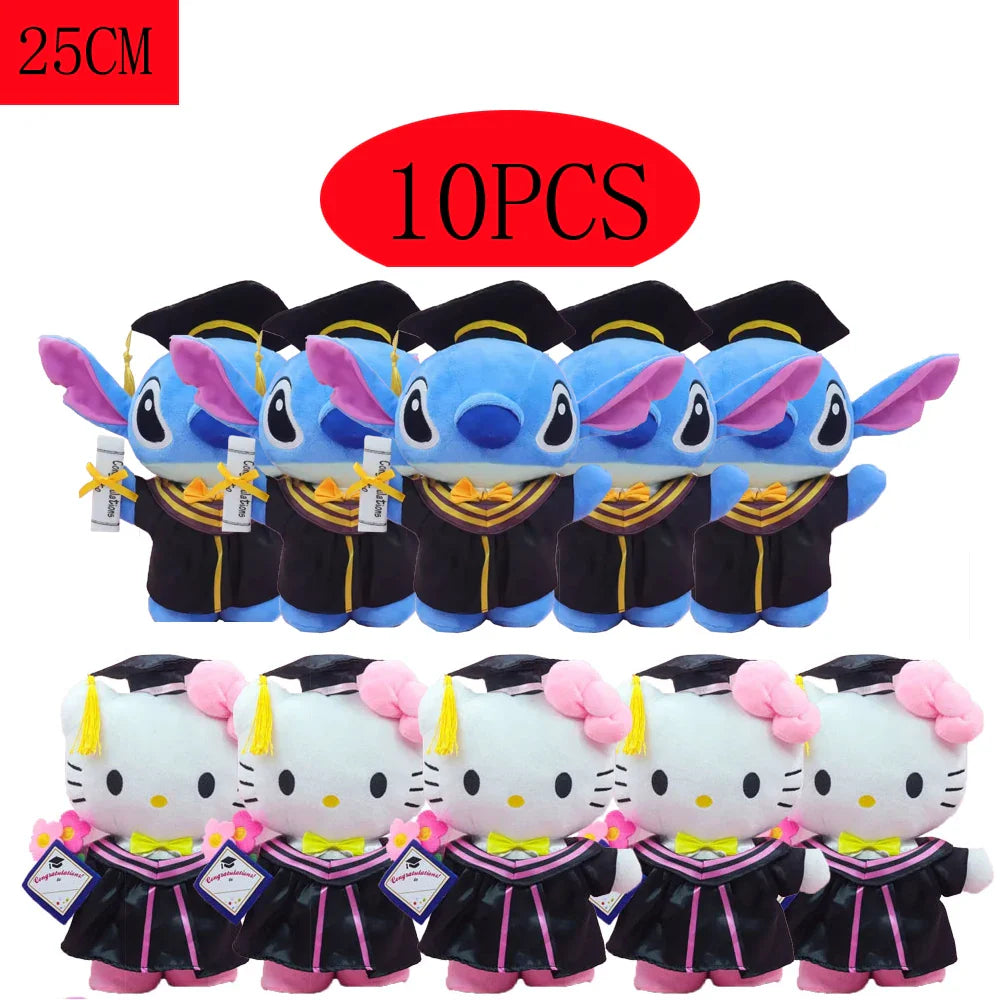 Anime Plush 25cm – Cinnamoroll, My Melody, Kuromi & Hello Kitty Kawaii Soft Stuffed Graduation Doll Gift