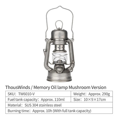 Thous Winds Memory Mini Oil Lamp – Portable Retro Camping Lantern for Hike, Picnic, and Backpacking