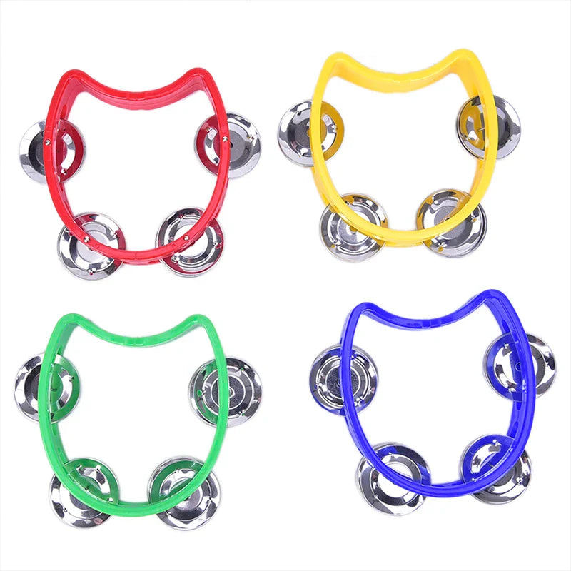 Handheld Tambourine with Metal Bells – Plastic Percussion Toy for Kids, KTV & Party Games