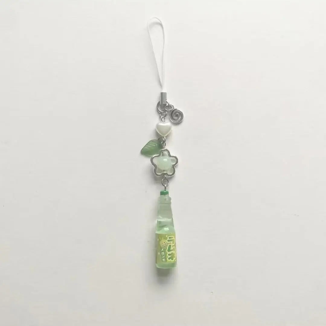Handmade Ramune Soda Bottle Charm - Cute Phone Strap Keychain Bag Pendant Gift Accessory